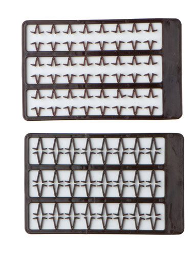 Boilie stoppers V small (brown) 48pcs rack
